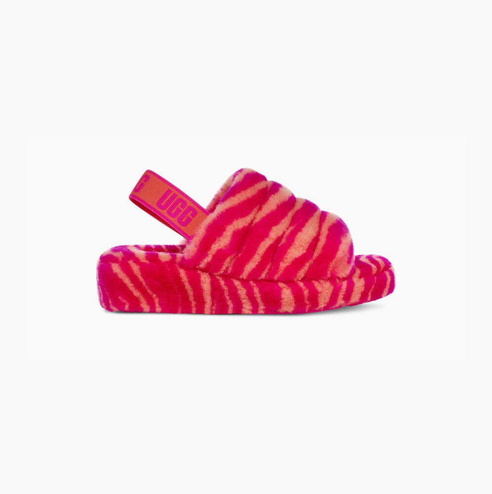 UGG Fluff Yeah Zebra - Badesandaler Dame - Rosa (NO-L068)